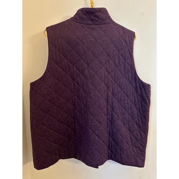 Eileen Fisher Womens Purple Quilted Vest Size 1X Pockets Snaps Fall Lightweight - Picture 5 of 11